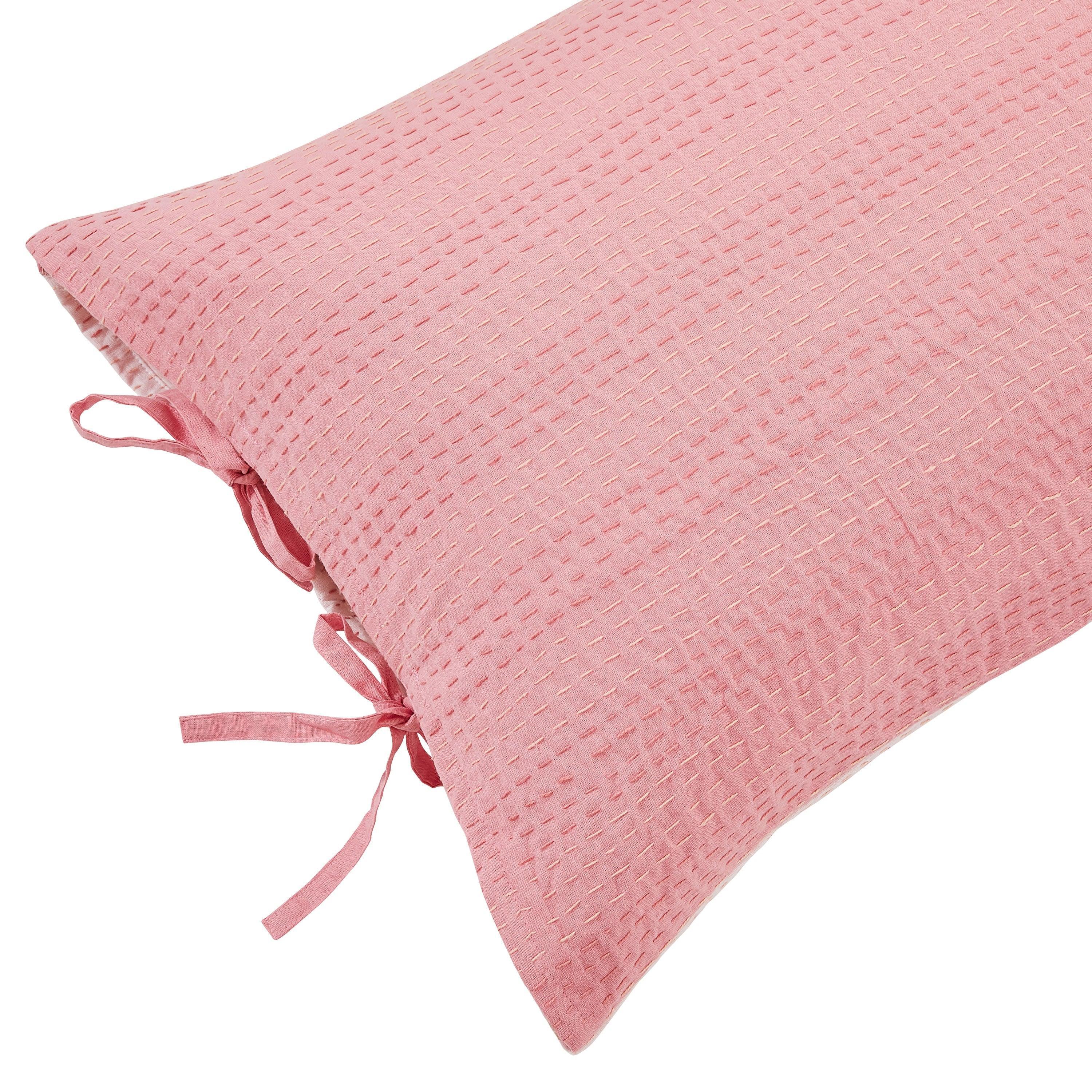 Hand Stitched Reversible Kantha Pillow Sham Pairs Mélange Home