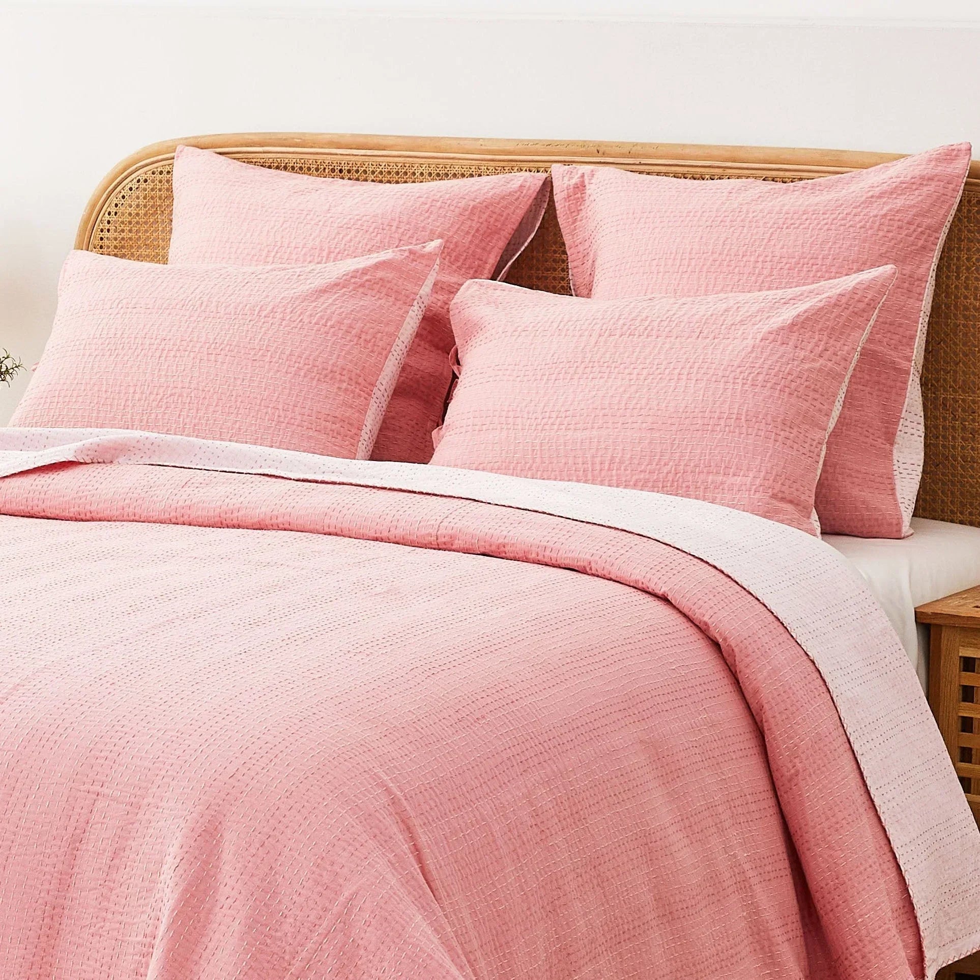 Hand Stitched Reversible Kantha Pillow Sham Pairs Mélange Home