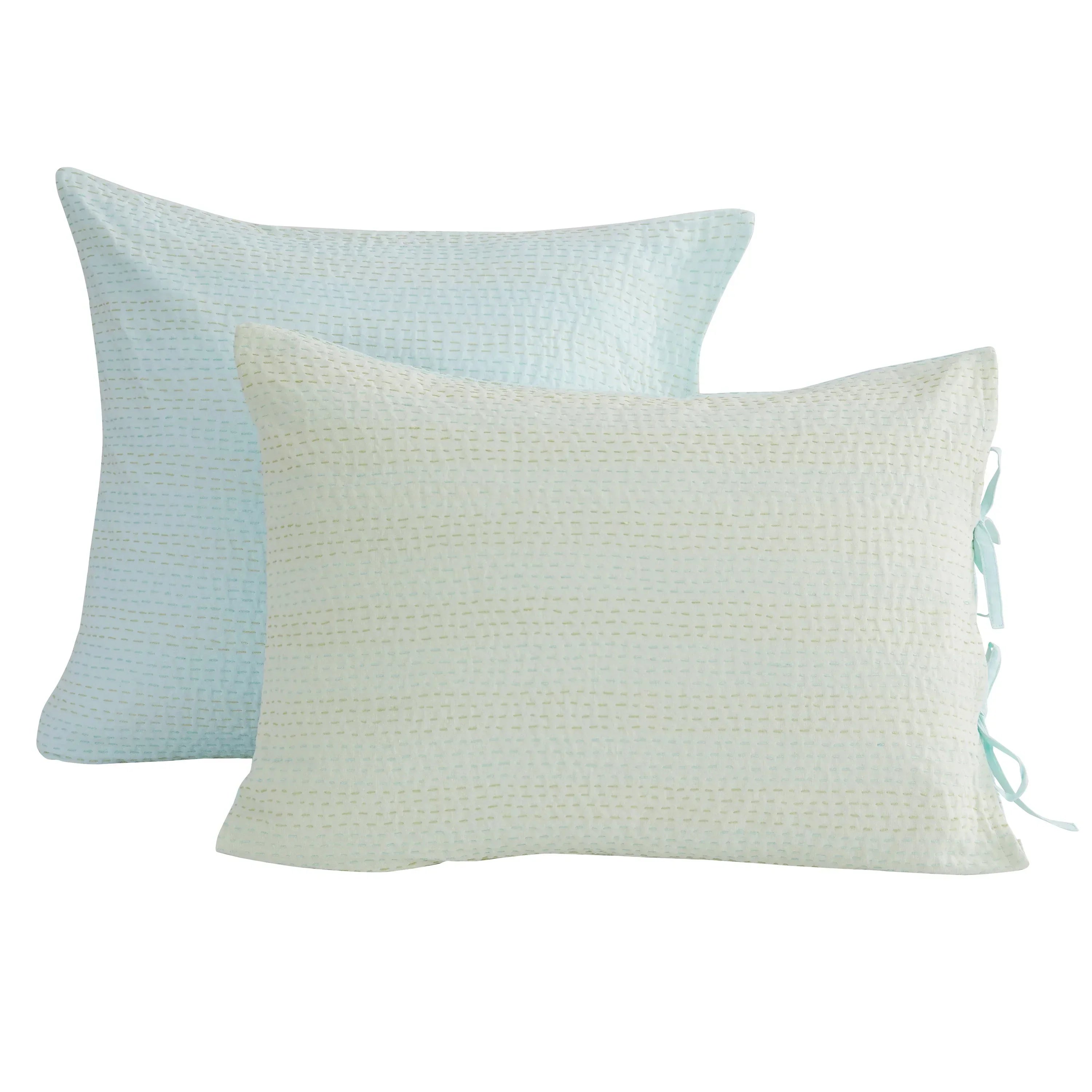 Hand Stitched Reversible Kantha Pillow Sham Pairs Mélange Home