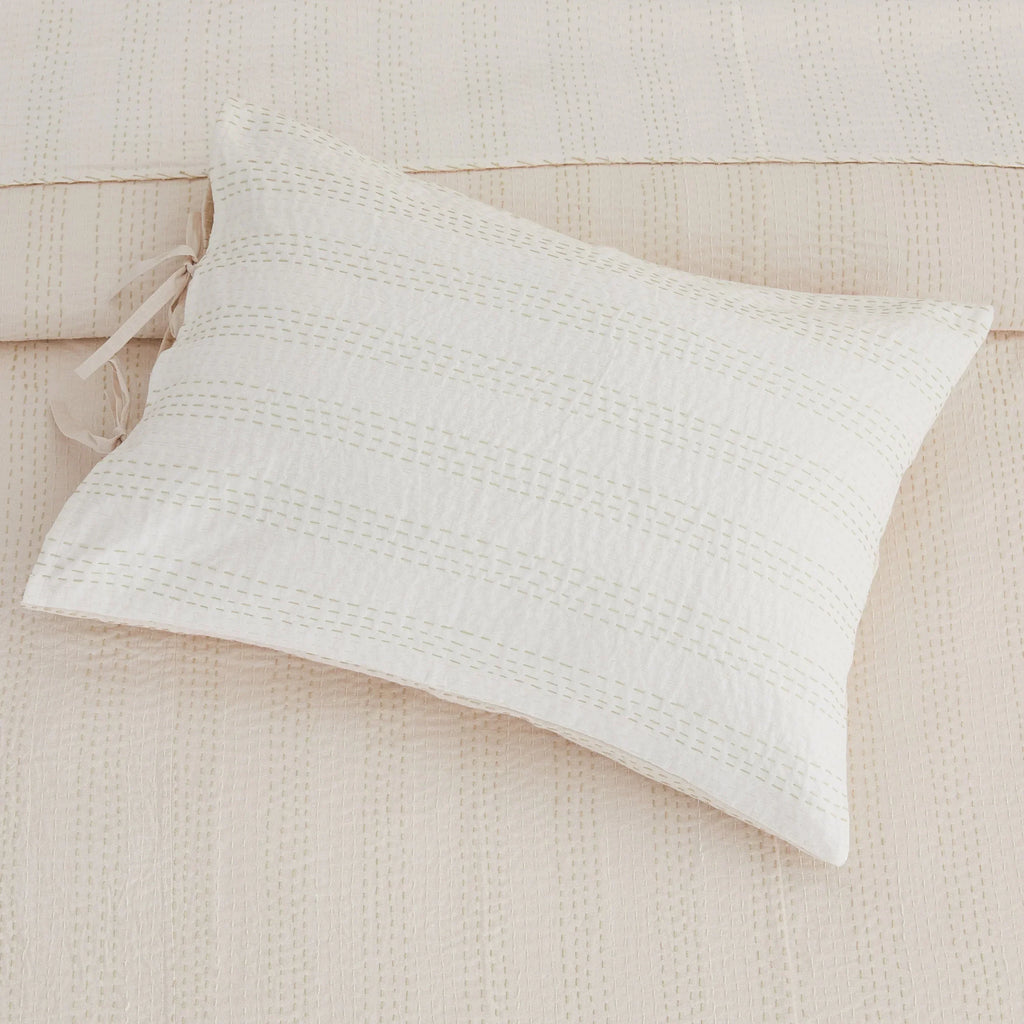 Hand Stitched Reversible Kantha Pillow Sham Pairs Mélange Home