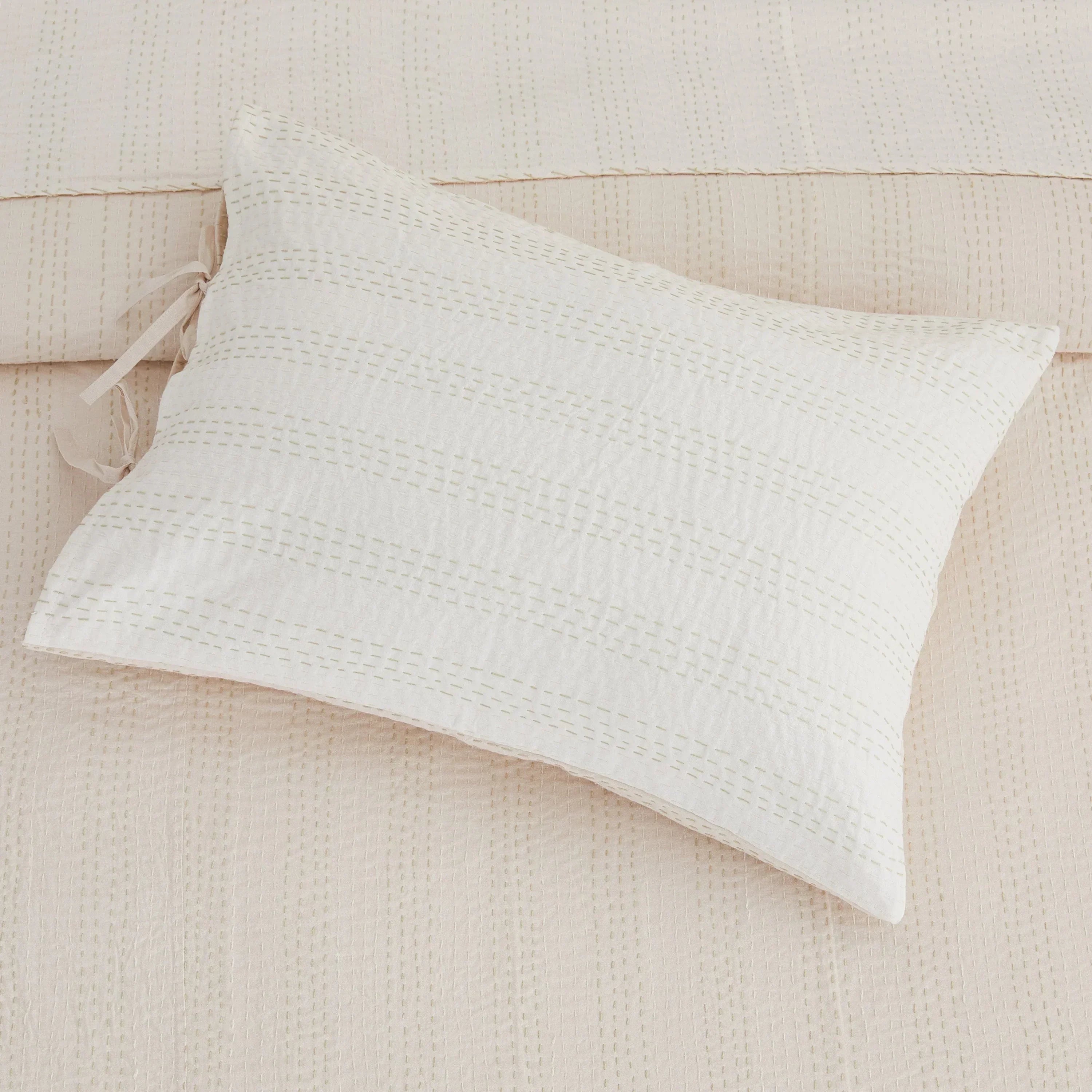 Hand Stitched Reversible Kantha Pillow Sham Pairs Mélange Home