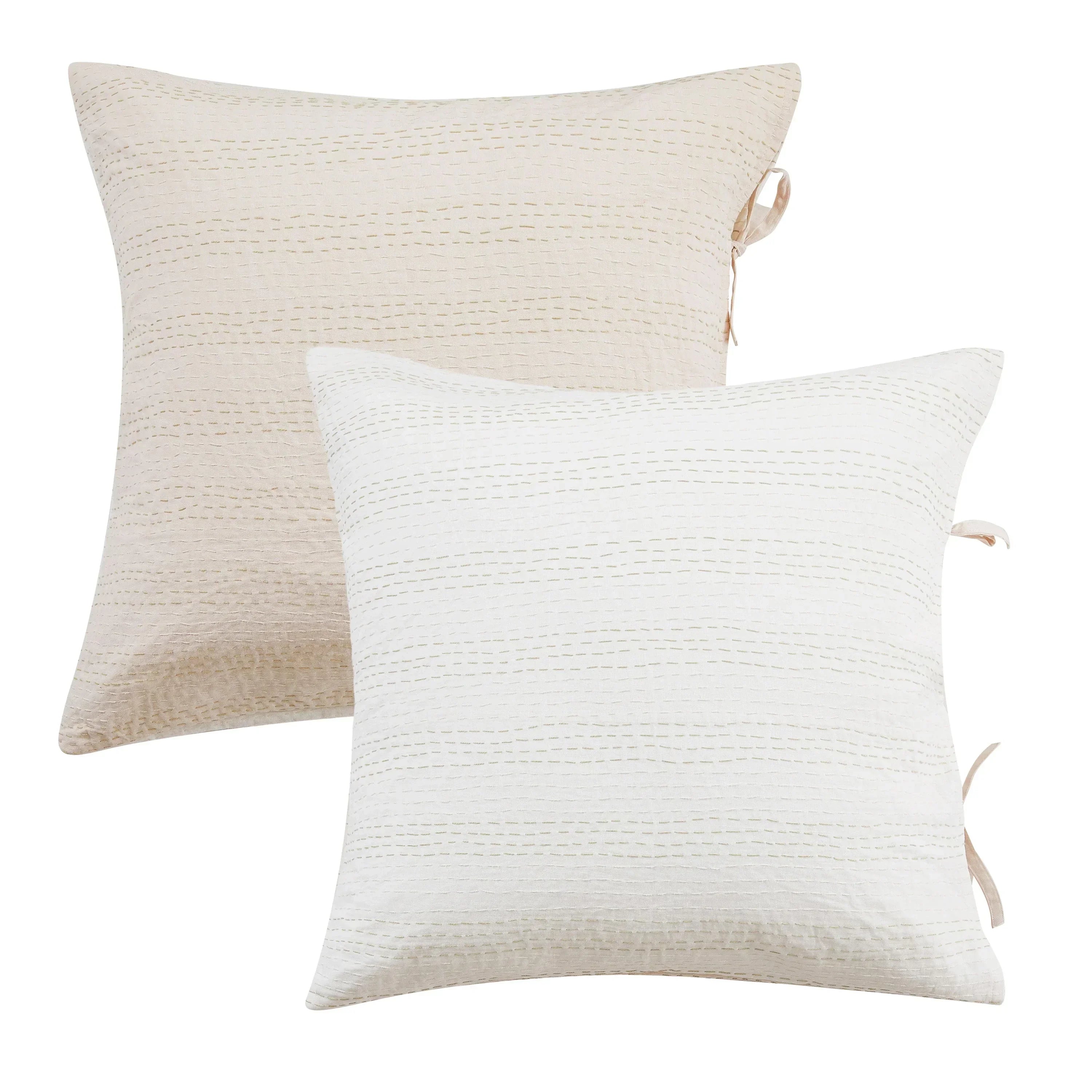 Hand Stitched Reversible Kantha Pillow Sham Pairs Mélange Home