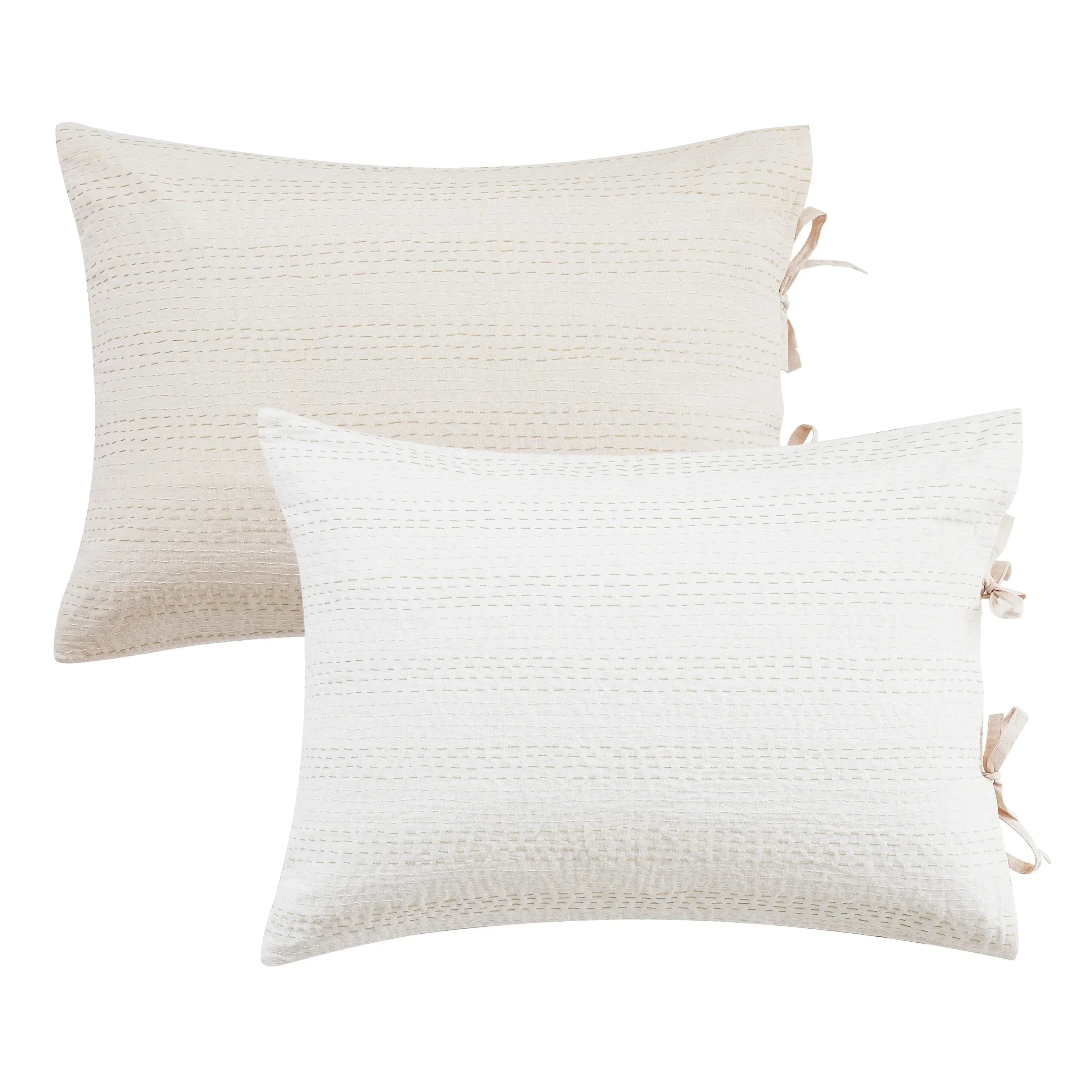 Hand Stitched Reversible Kantha Pillow Sham Pairs Mélange Home