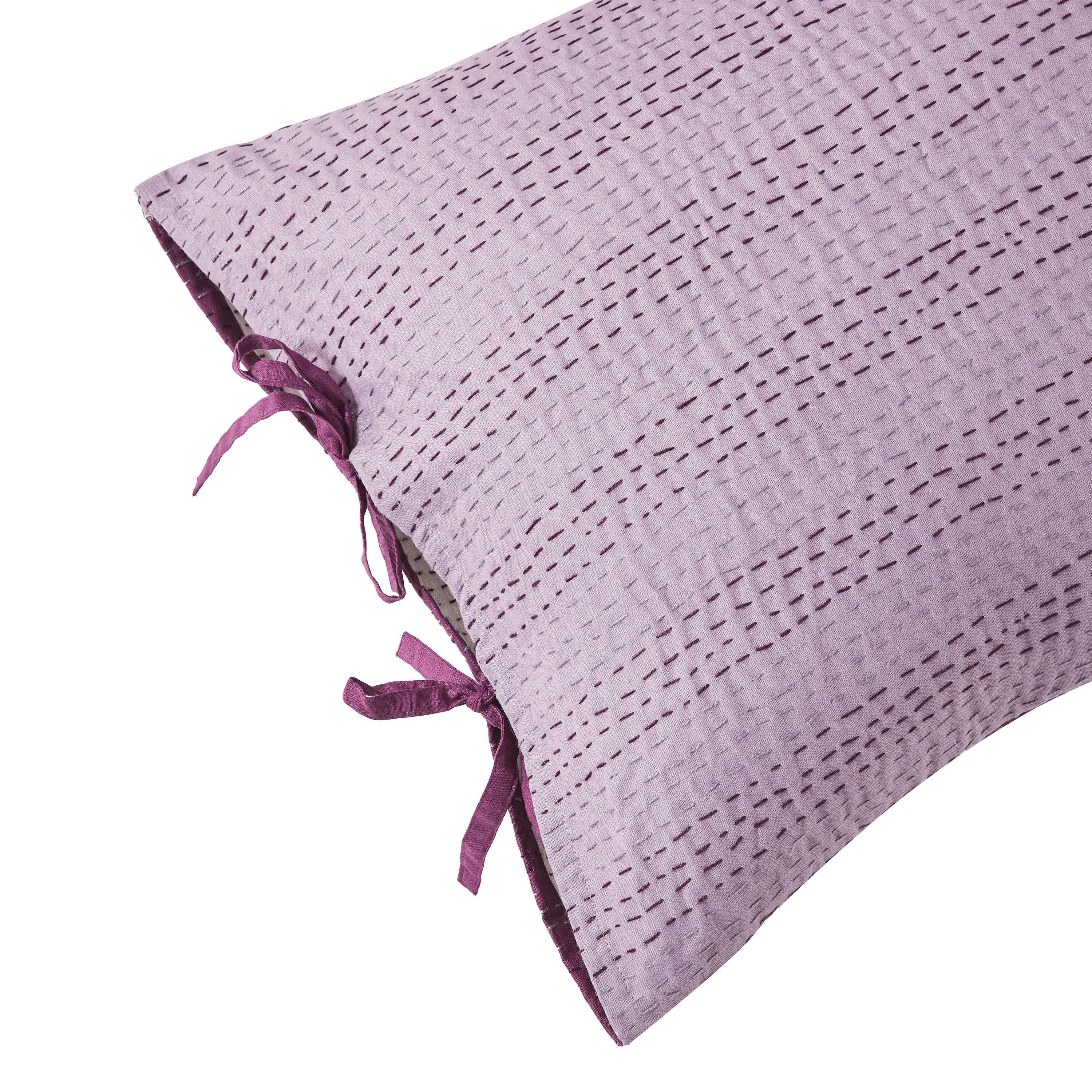 Hand Stitched Reversible Kantha Pillow Sham Pairs Mélange Home