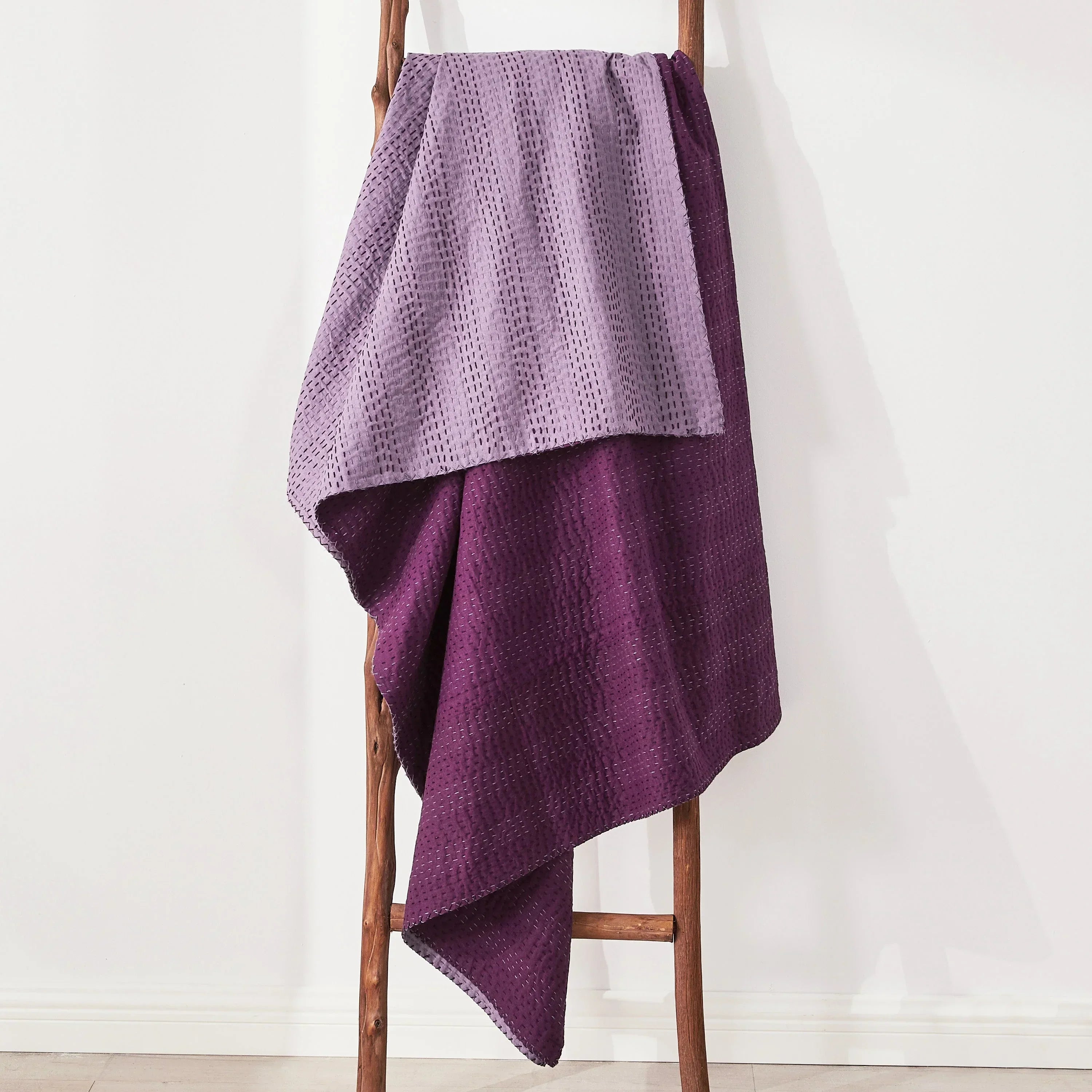 Hand Stitched Reversible Kantha Throws Mélange Home