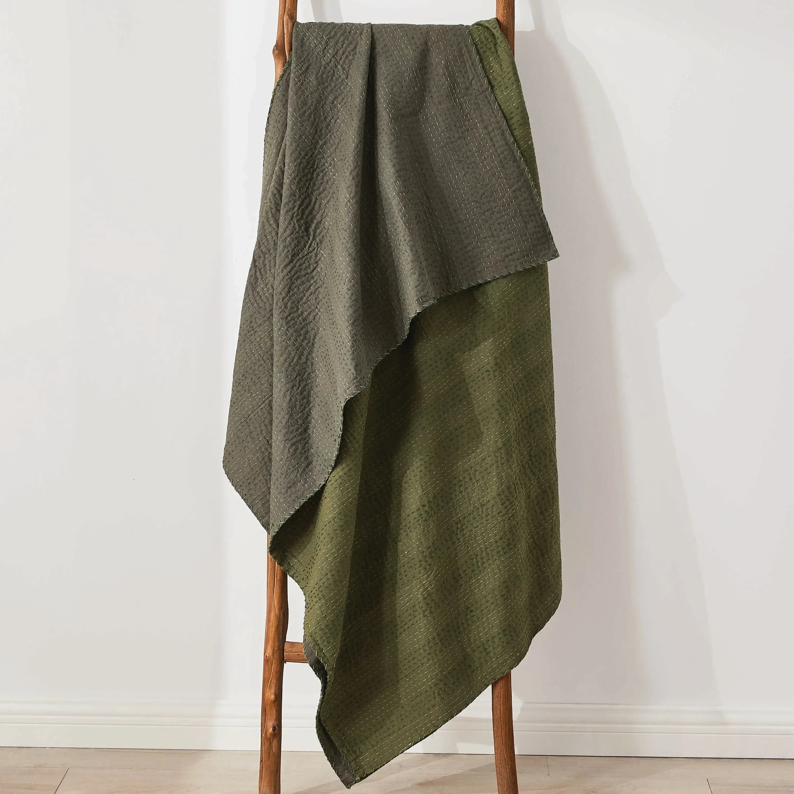 Hand Stitched Reversible Kantha Throws Mélange Home