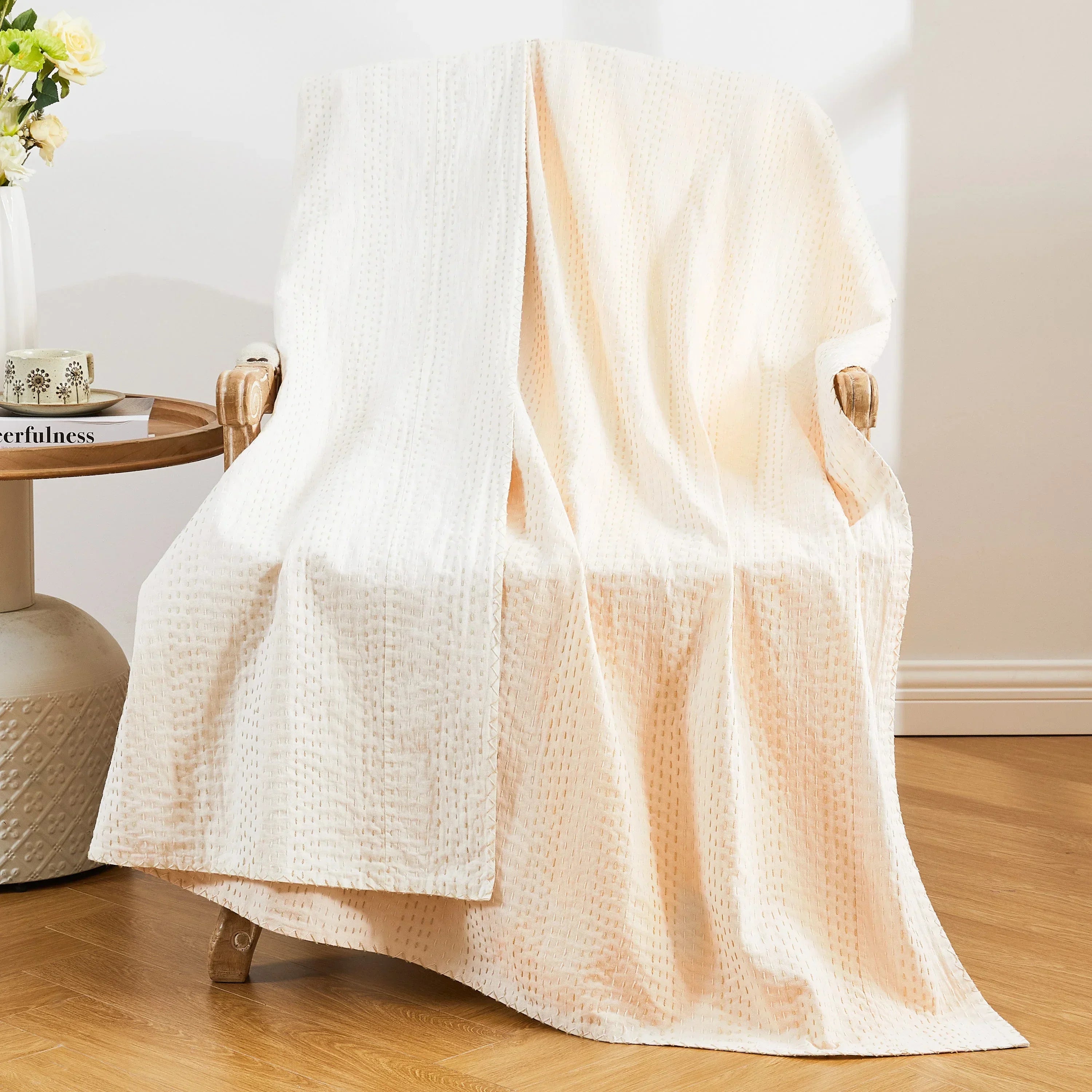 Hand Stitched Reversible Kantha Throws Mélange Home