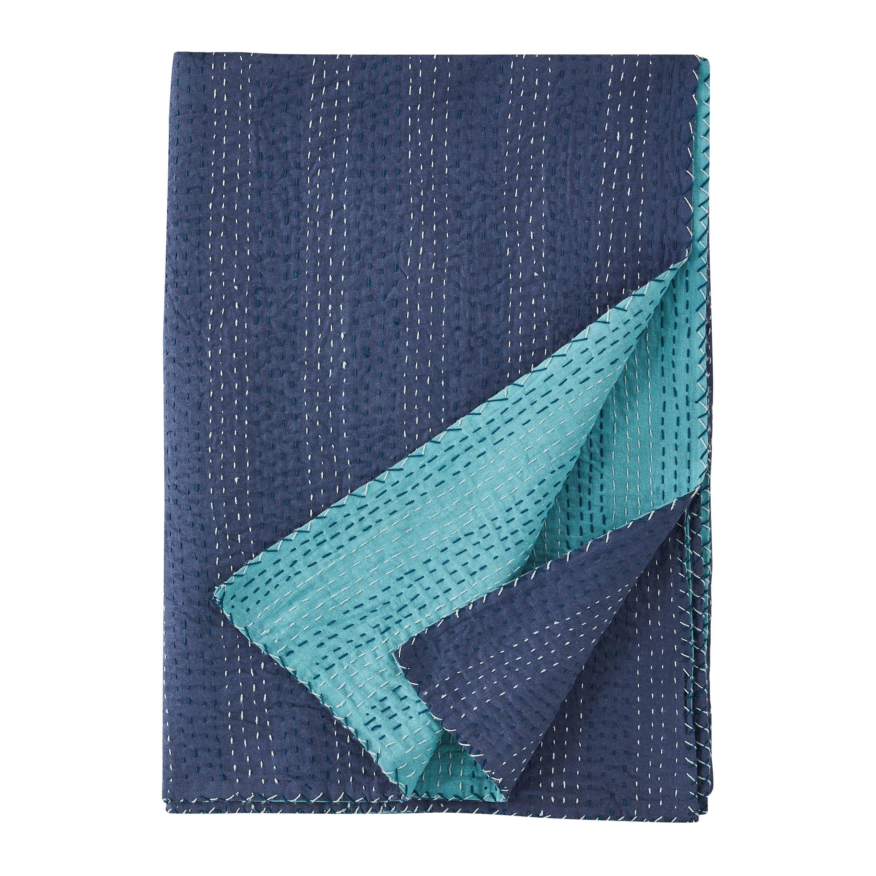 Hand Stitched Reversible Kantha Throws Mélange Home