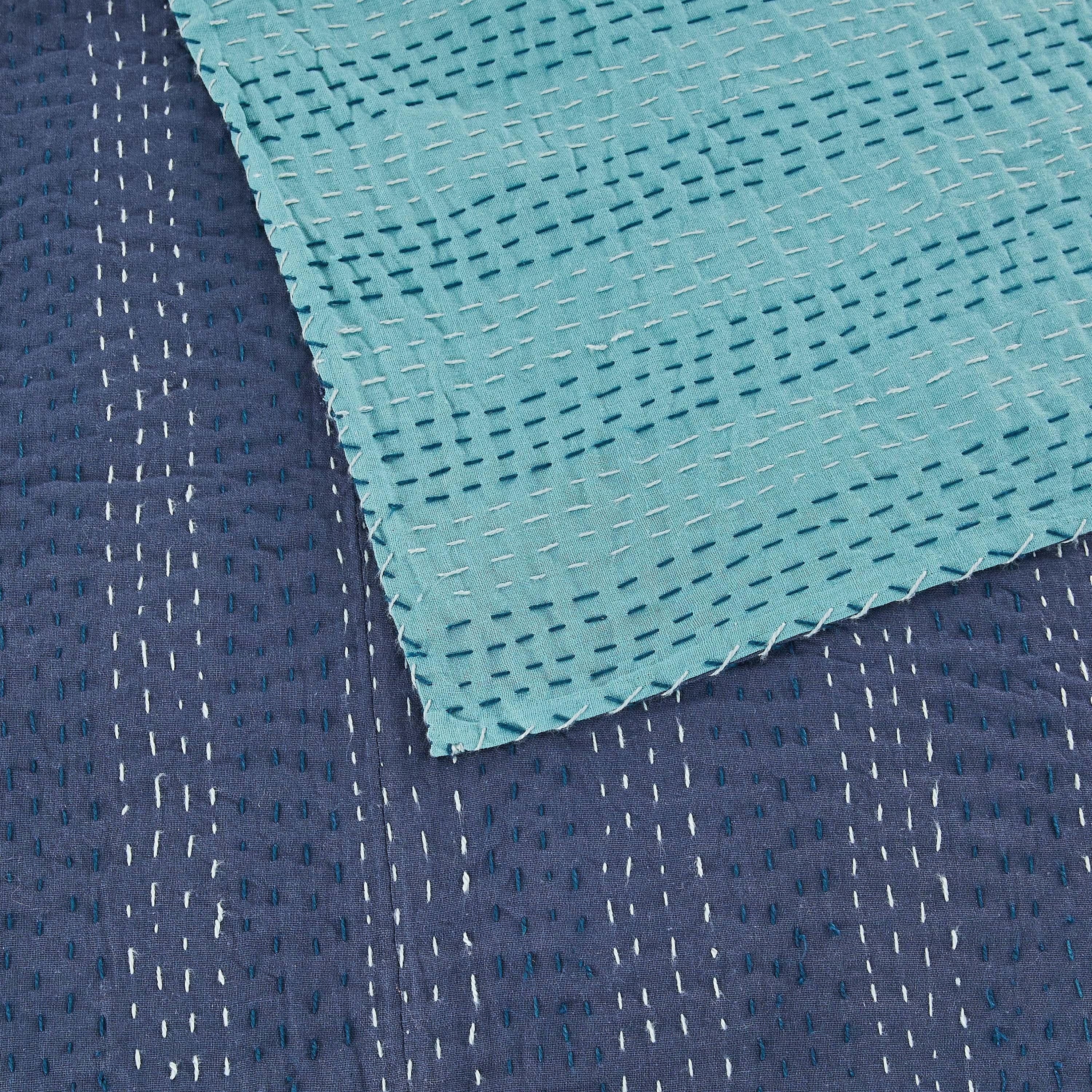 Hand Stitched Reversible Kantha Throws Mélange Home