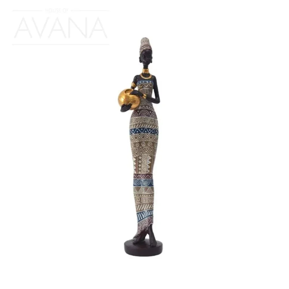 African Tribal Female Handcrafted Figurines, alternate view - House Of Avana