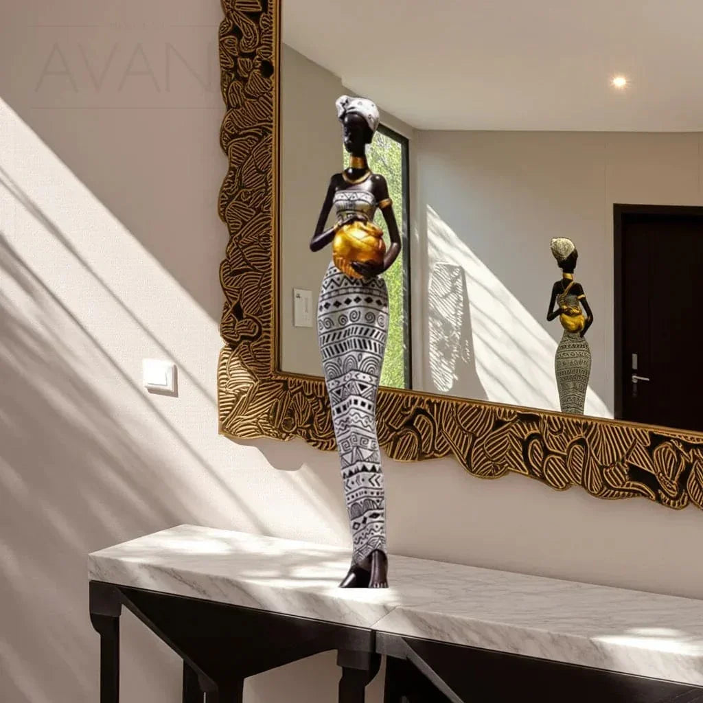 African Tribal Female Handcrafted Figurines, lifestyle image - House Of Avana