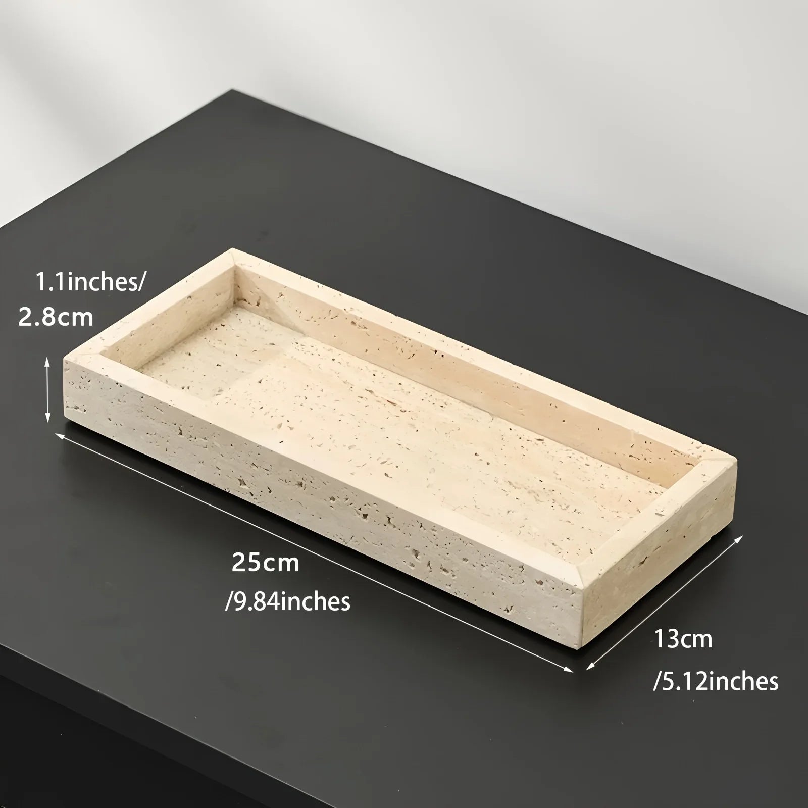 Handcrafted Natural Marble Decorative Tray - 30x20cm Rectangular Luxury Stone Vanity Tray for Bathroom, Kitchen & Dresser | Polished Finish, Urban Home Decor Organizer, Bathroom Decor, Kitchen Accessory, Modern Decor Item, El House Of Avana
