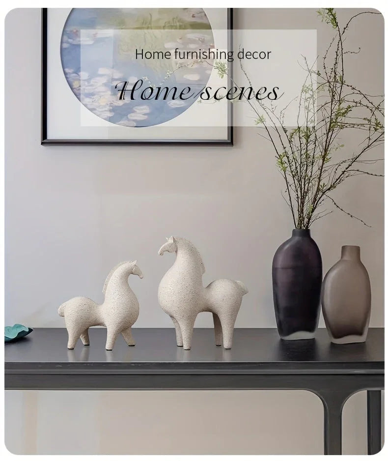 Handcrafted Resin Horse Sculpture, Abstract Art Ornament, Decorative accessory, Home Decor Accent for Living Room, Entryway, Study, Party Gift, No Electricity Needed House Of Avana