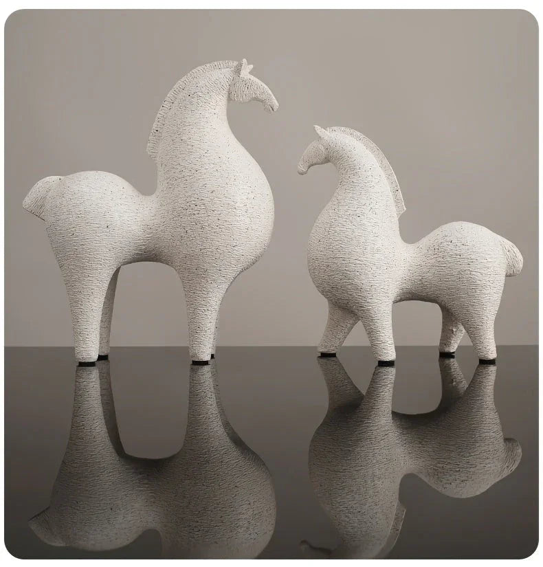 Handcrafted Resin Horse Sculpture, Abstract Art Ornament, Decorative accessory, Home Decor Accent for Living Room, Entryway, Study, Party Gift, No Electricity Needed House Of Avana