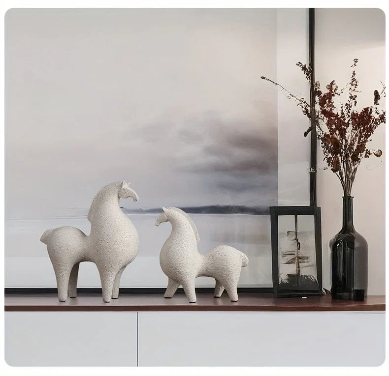 Handcrafted Resin Horse Sculpture, Abstract Art Ornament, Decorative accessory, Home Decor Accent for Living Room, Entryway, Study, Party Gift, No Electricity Needed House Of Avana