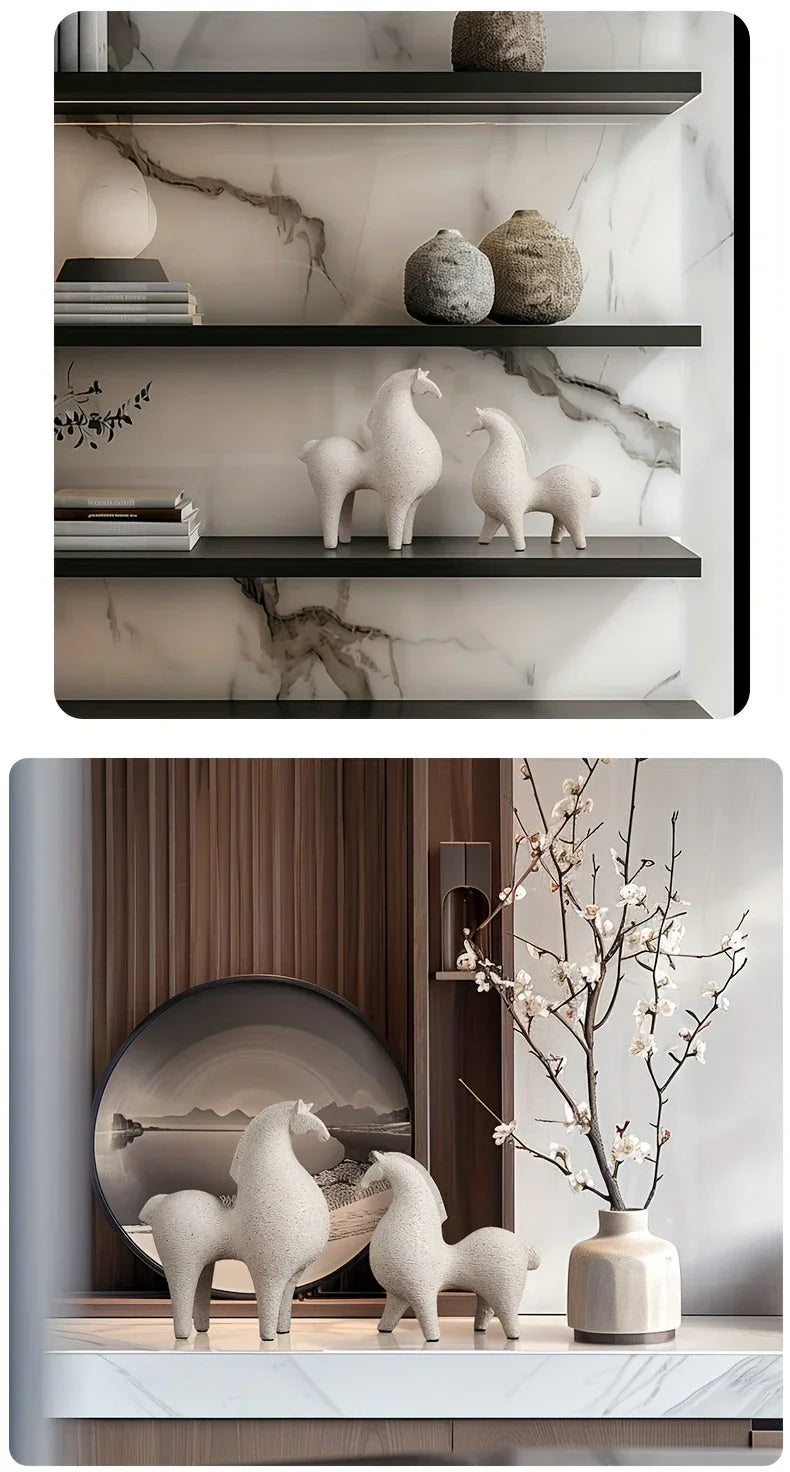 Handcrafted Resin Horse Sculpture, Abstract Art Ornament, Decorative accessory, Home Decor Accent for Living Room, Entryway, Study, Party Gift, No Electricity Needed House Of Avana