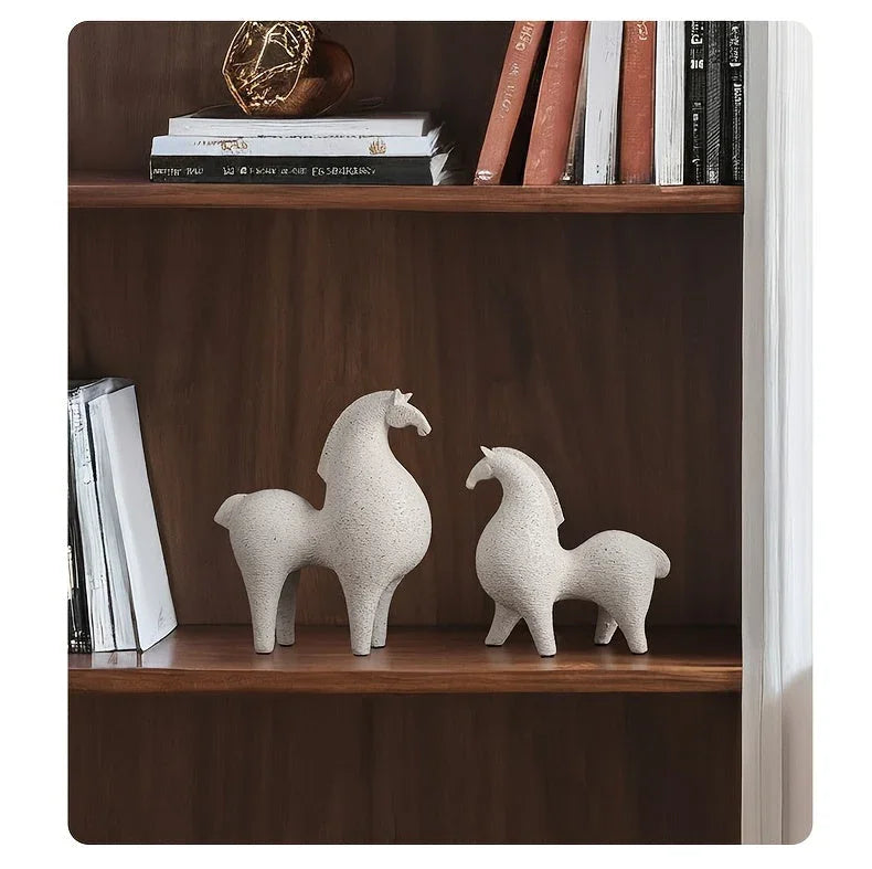 Handcrafted Resin Horse Sculpture, Abstract Art Ornament, Decorative accessory, Home Decor Accent for Living Room, Entryway, Study, Party Gift, No Electricity Needed House Of Avana