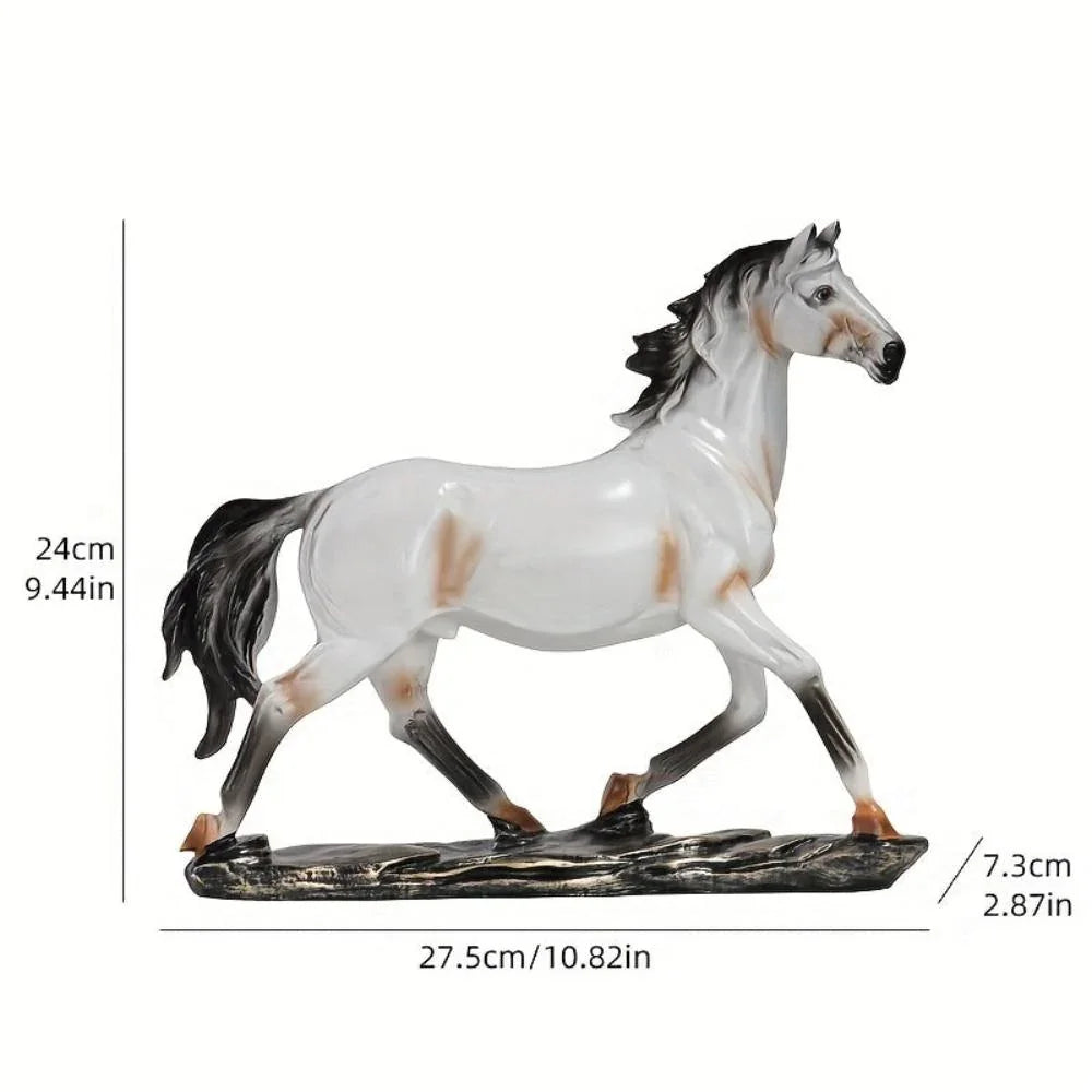 Bronze handcrafted running horse statue, metallic finish - House of Avana