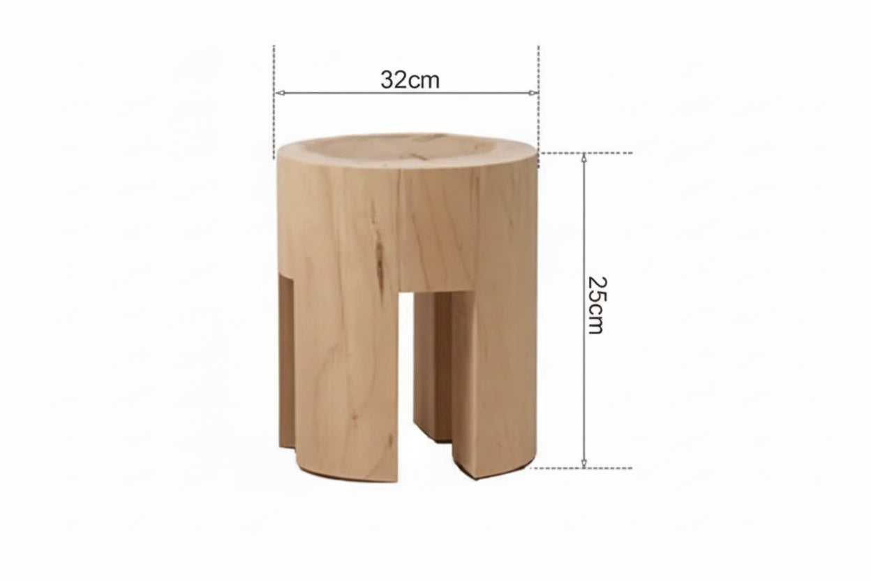 Creative Solid Wood Stool Log Pouf Sitting Stool Household Side Table Stump Hotel Decoration Coffee... - House Of Avana