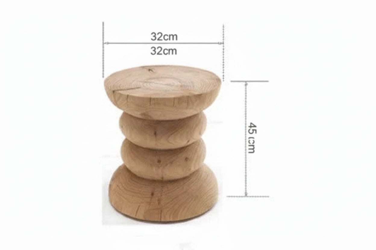 Creative Solid Wood Stool Log Pouf Sitting Stool Household Side Table Stump Hotel Decoration Coffee... - House Of Avana