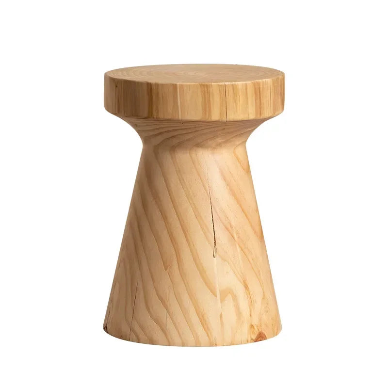 Creative Solid Wood Stool Log Pouf Sitting Stool Household Side Table Stump Hotel Decoration Coffee... - House Of Avana