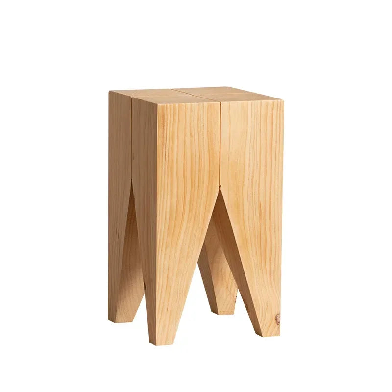 Creative Solid Wood Stool Log Pouf Sitting Stool Household Side Table Stump Hotel Decoration Coffee... - House Of Avana