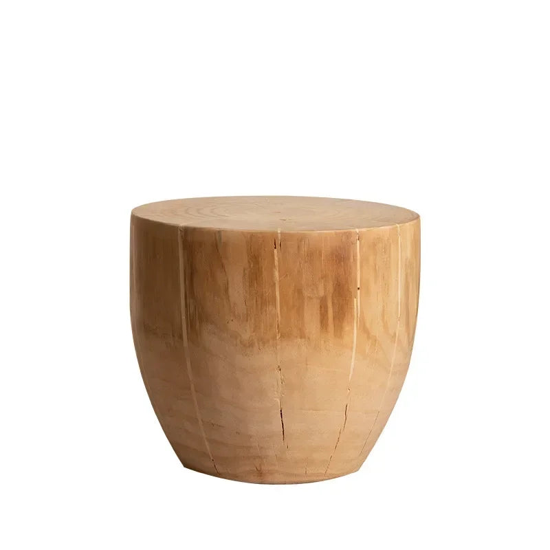 Creative Solid Wood Stool Log Pouf Sitting Stool Household Side Table Stump Hotel Decoration Coffee... - House Of Avana