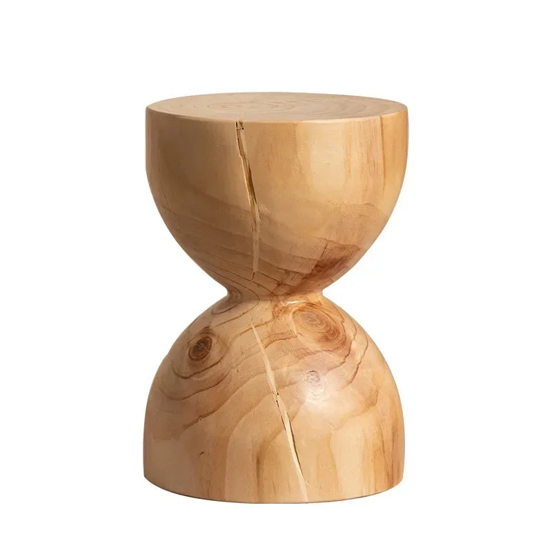 Creative Solid Wood Stool Log Pouf Sitting Stool Household Side Table Stump Hotel Decoration Coffee... - House Of Avana