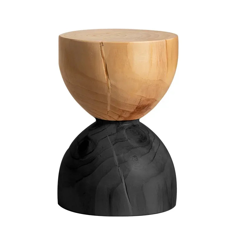 Creative Solid Wood Stool Log Pouf Sitting Stool Household Side Table Stump Hotel Decoration Coffee... - House Of Avana