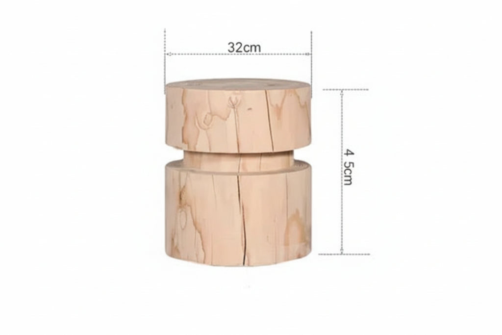 Creative Solid Wood Stool Log Pouf Sitting Stool Household Side Table Stump Hotel Decoration Coffee... - House Of Avana
