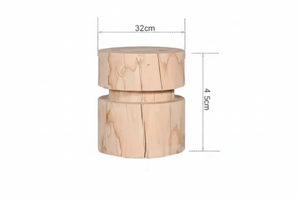 Creative Solid Wood Stool Log Pouf Sitting Stool Household Side Table Stump Hotel Decoration Coffee... - House Of Avana