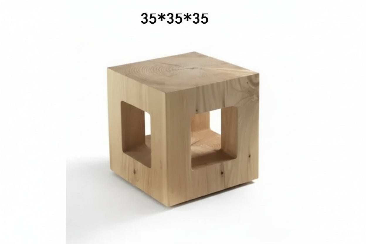 Creative Solid Wood Stool Log Pouf Sitting Stool Household Side Table Stump Hotel Decoration Coffee... - House Of Avana