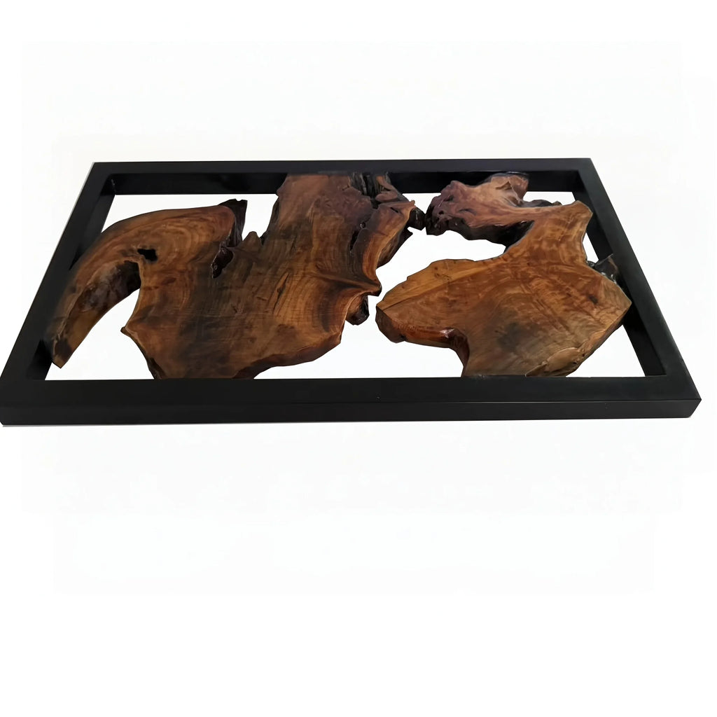 Handcrafted wood wall art, natural wood finish, unique irregular shape - House of Avana