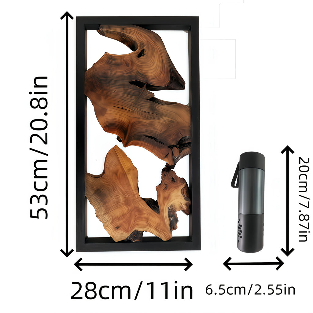 Handcrafted wood wall art, natural wood finish, unique irregular shape - House of Avana