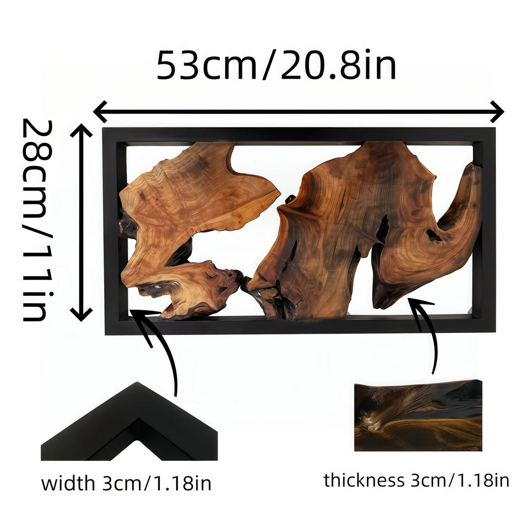 Handcrafted wood wall art, natural wood finish, unique irregular shape - House of Avana