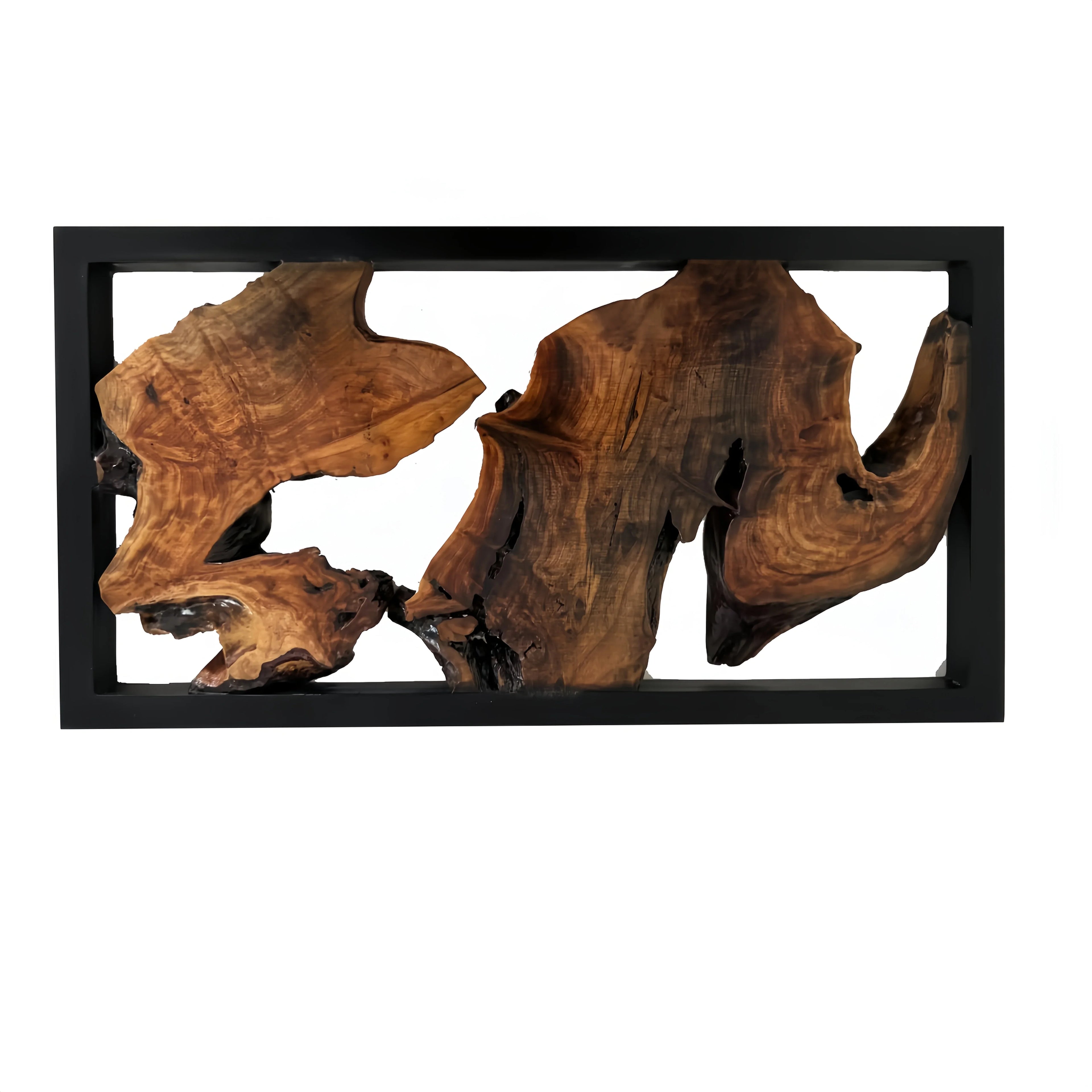Handcrafted wood wall art, natural wood finish, unique irregular shape - House of Avana