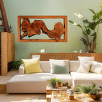 Handcrafted wood wall art, natural wood finish, unique irregular shape - House of Avana