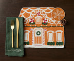 Handicraft Gingerbread House Beaded Placemat, Christmas decoration gift for her – Christmas Handmade Beaded Placemats for Dining Payton James