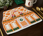 Handicraft Gingerbread House Beaded Placemat, Christmas decoration gift for her – Christmas Handmade Beaded Placemats for Dining Payton James