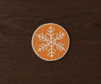 Handmade Beaded Christmas Snowflakes Coasters, White and Yellow Beads, Payton James Holiday Table Decor, Elegant Centerpiece Gift Idea Payton James