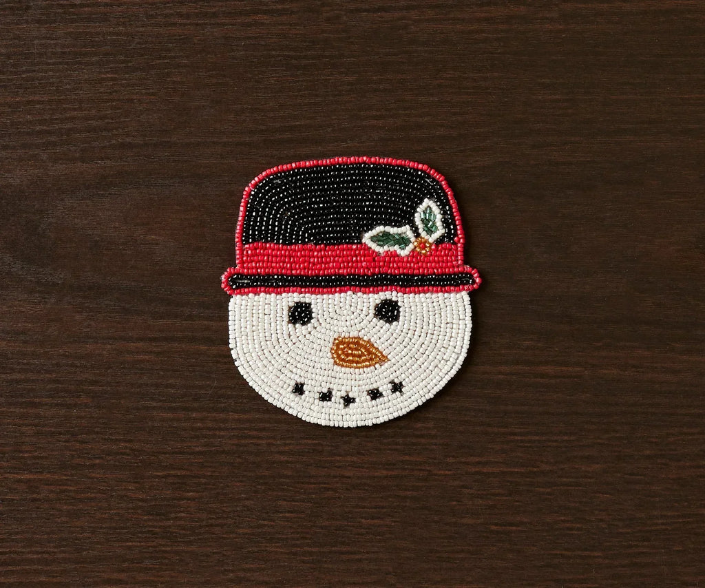 Handmade Beaded Holiday Coaster – Christmas Table Decor by Payton James Payton James
