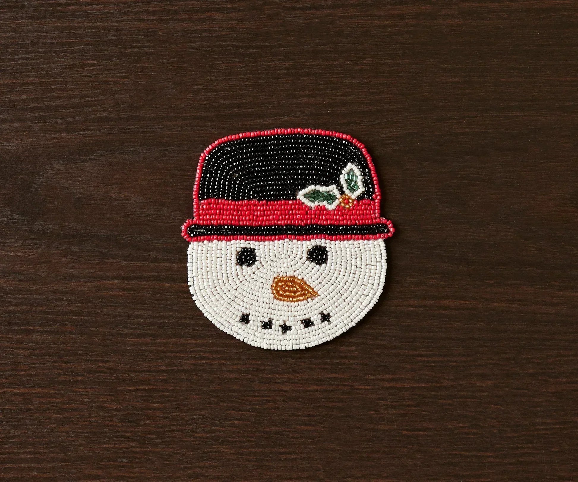 Handmade Beaded Holiday Coaster – Christmas Table Decor by Payton James Payton James