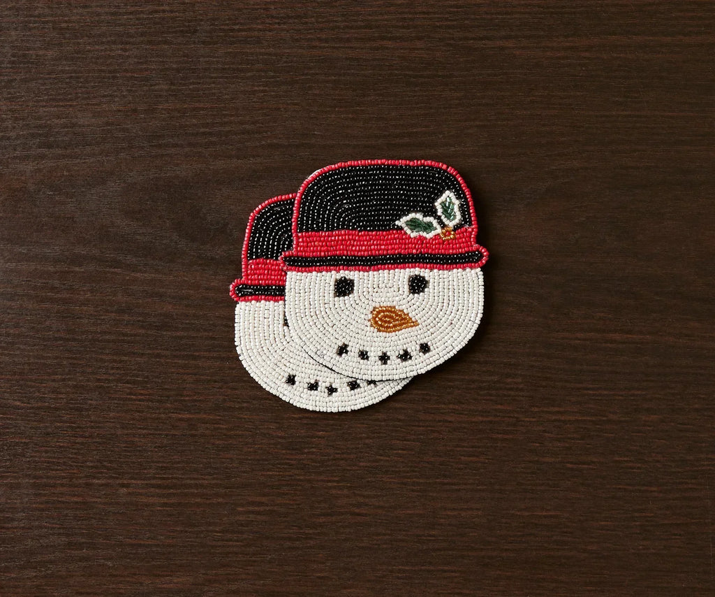 Handmade Beaded Holiday Coaster – Christmas Table Decor by Payton James Payton James