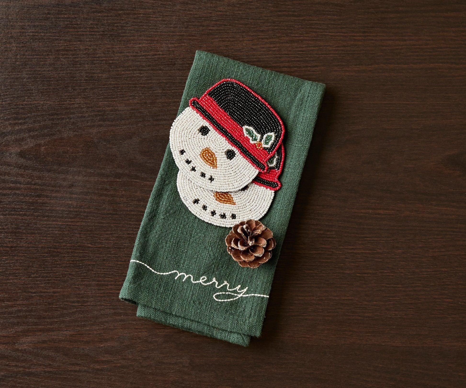 Handmade Beaded Holiday Coaster – Christmas Table Decor by Payton James Payton James