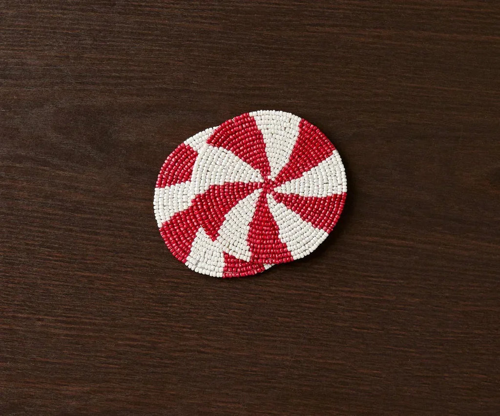 Handmade Beaded Holiday Coaster – Christmas Table Decor by Payton James Payton James