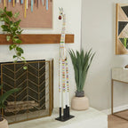 Handmade Bohemian Multi-Colored Resin Zebra Sculpture - 10"x59" Tall Vibrant Black & White Striped Indoor Wall/Tabletop Decor with Non-Slip Base, Modern Art Statue for Living Room, Bedroom, Entryway - Made Indonesia, Unique G House Of Avana