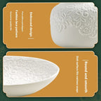 4pcs Ceramic Carved Bathroom Set: Soap Dispenser, Mouthwash Cup, Toothbrush Holder, Soap Dish House Of Avana