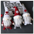 Three Items, Festive Ornaments, Imaginative Hooded Dolls Without Faces, Holiday Gnome Santa Figures, Christmas Adornments, Seasonal Decorations, Scene Embellishments, Home Decor, Window Displays, Festive Party Decorations. House Of Avana