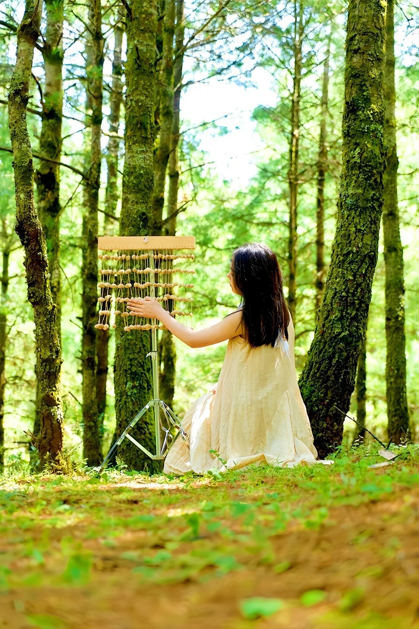 Chacha Oleander Seed Bar Chime | Handmade Rainforest Wind Instrument