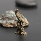 Miniature eagle sculpture in bronze finish, intricately handcrafted - House of Avana